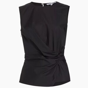 NWT Veronica Beard Bisa Twisted Stretch Cotton Poplin Top SIZE 4